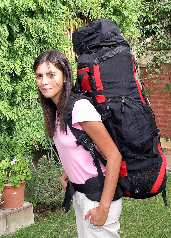 Antes de subir al Cerro El Plata - Mochila grande